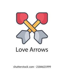 Love Arrows vector Filled Outline Icon Design illustration on White background. EPS 10 File 