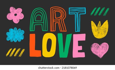 Love Art Lettering Shape Design Set