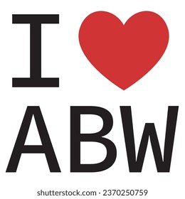 Amo el vector de tipografía de Aruba