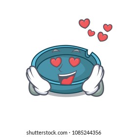 In love ashtray mascot cartoon style In love ashtray mascot cartoon style
