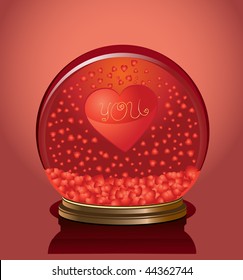 Love augur as Vector valentine card