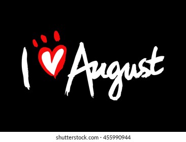 Love August with heart 