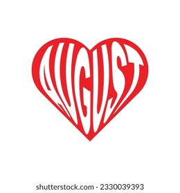 Logotipo sencillo de Agosto Amor y diseño de iluminación vectorial de fondo