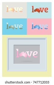 love with australia map  in geometric polygonal style.