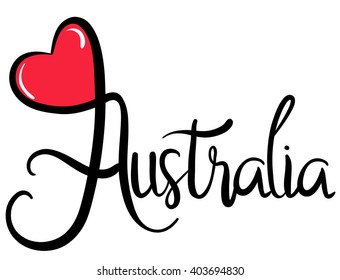I Love Australia - Vector Graphic