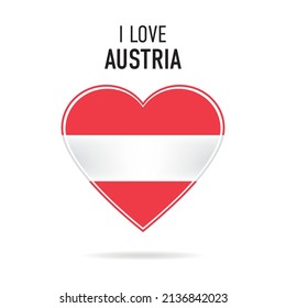 I love Austria - Flag design und text isolated on a white background