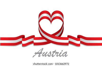love austria flag and ribbon