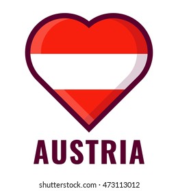 love Austria. Flat vector icon design illustration on white background.