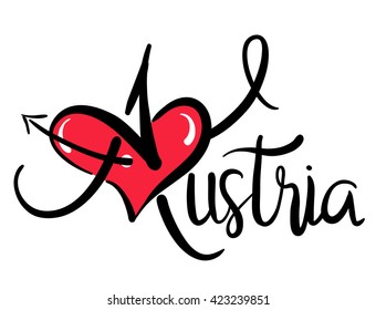 I Love Austria - Vector Graphic