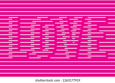Love Authentic Invisible Style Inverted Logo Lettering Made with Repeating Horizontal Lines as Decorative Print Template - White Elements on Pink Background - Vector T-Shirt Graphic Design