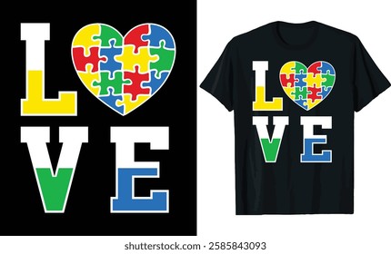 Love Autism Awareness T-Shirt Design