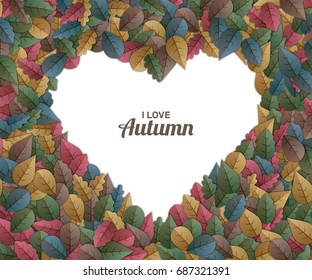 Love Autumn Background Vector Illustration 