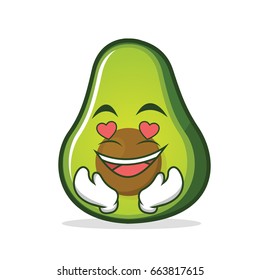 In love avocado cartoon character vector illustration