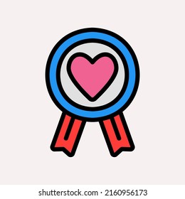 Love award icon in flat style, use for website mobile app presentation