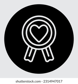 Love award icon in solid style, use for website mobile app presentation
