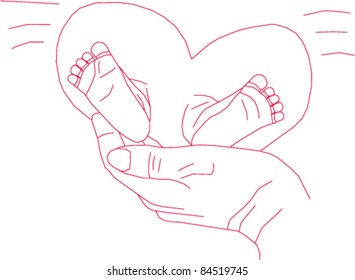 Love baby foot in a parents palm