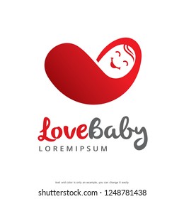 Love Baby Logo Template Design Vector, Emblem, Concept Design, Creative Symbol, Icon