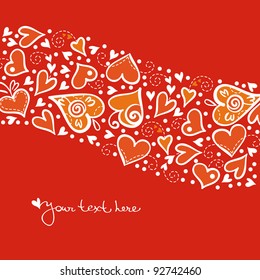 Love background with abstract hearts. Valentine card