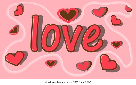 love background, abstraction - hearts, love, lines watercolor