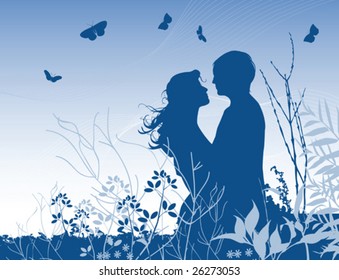 Love background. All elements and textures are individual objects. Vector illustration scale to any size.