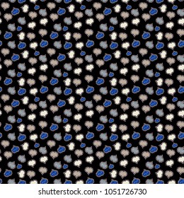 Love background. Background of big and small hearts with swirls in black, beige and gray colors. Seamless Love pattern. Vector illustration.