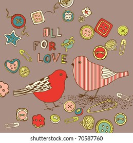 love background with birds