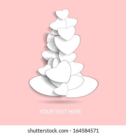 love background with border of paper heart