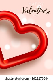 Love background brochure. Gift poster card. Sale banner template for Valentines day. Banner with hearts and gifts.
