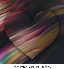 Love background card. 2d illustration. Heart shaped frame. Feelings and celebration occasion.