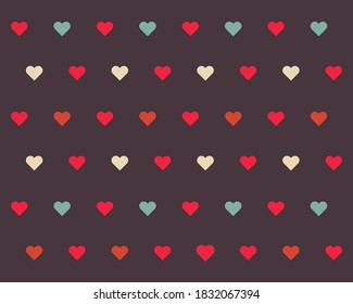 Love background concept: Many hearts shape in vintage style color for tour design.
