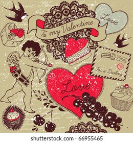 Love background with cupid