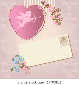 Love background with cupid