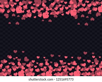 Love background decorated with red hearts.