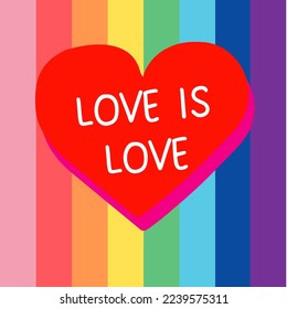 El amor es amor con la bandera de la diversidad de fondo