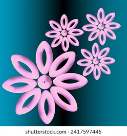 Liebeshintergrund, floraler Hintergrund, 3D-Liebe, 3D-Blume