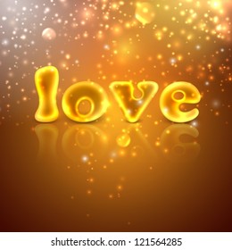 love. background with golden text