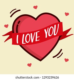 Love Background with Hand drawn typography for valentine days