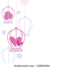 love background with hanging cage and round designs