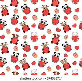 love background, heart, animal, cake