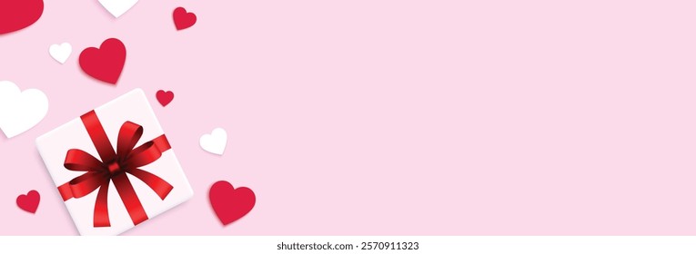 Love background with heart elements. Valentine's day, mother's day, holiday banner, card design. Vector illustration