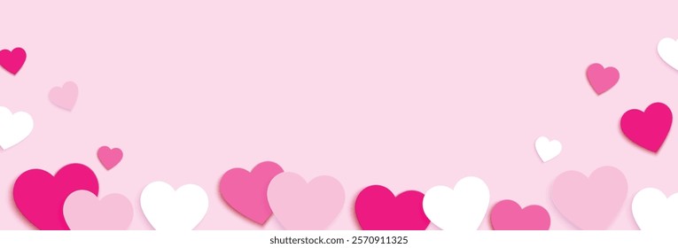 Love background with heart elements. Valentine's day, mother's day, holiday banner, card design. Vector illustration