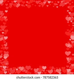 Love background with heart in red. Template for Valentine's Day. An abstract design for packing gifts, postcards, posters, cards. Vector