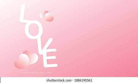 LOVE  background with  heart in Valentine's day on Pink Background ,Vector illustration EPS 10