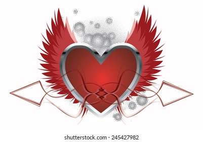 Love Background With Heart - vector illustration