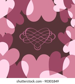 Love background with hearts