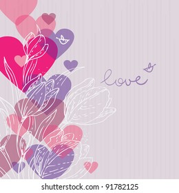 Love background with hearts