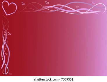 love background with hearts and curles