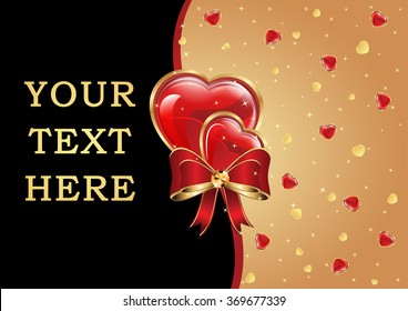 Love Background with hearts. Easy to customize. Copy space for your own text