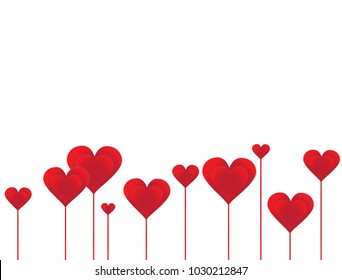 
Love background of hearts on a red background. Design of a romantic greeting card (banner). illustration. Love, romance, wedding. 