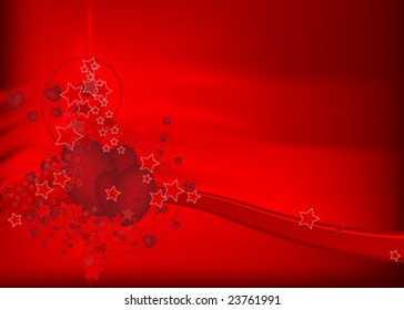Love background with hearts and stars